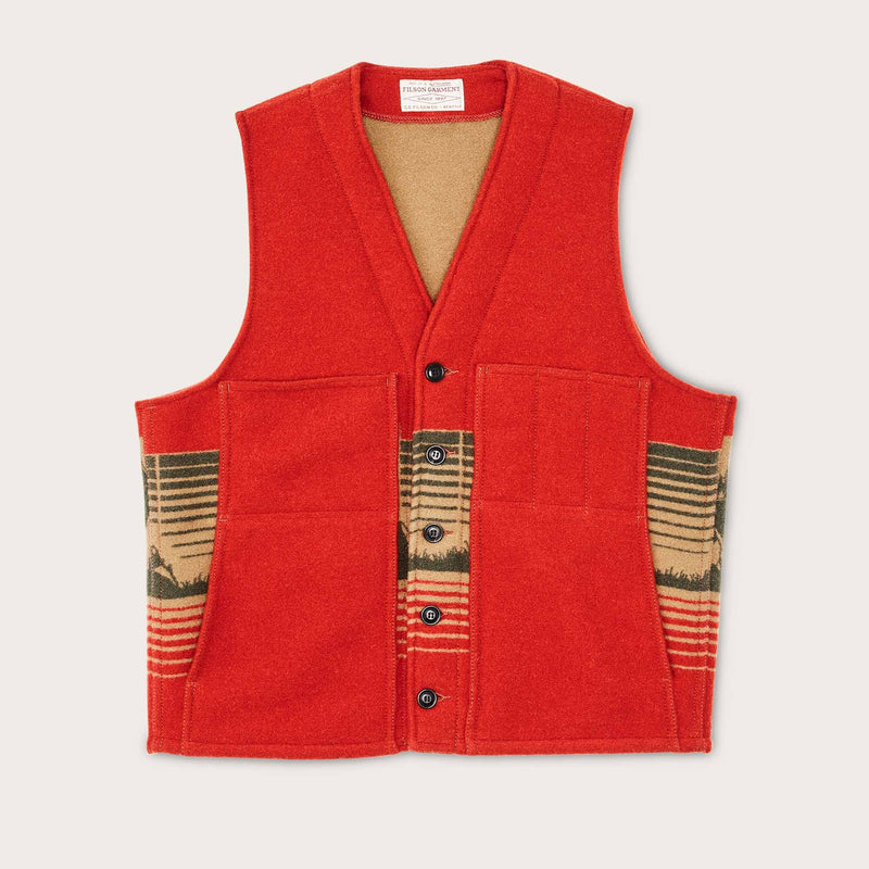 Jacquard wool vest von Filson | Red/khaki/forest multi (Red)