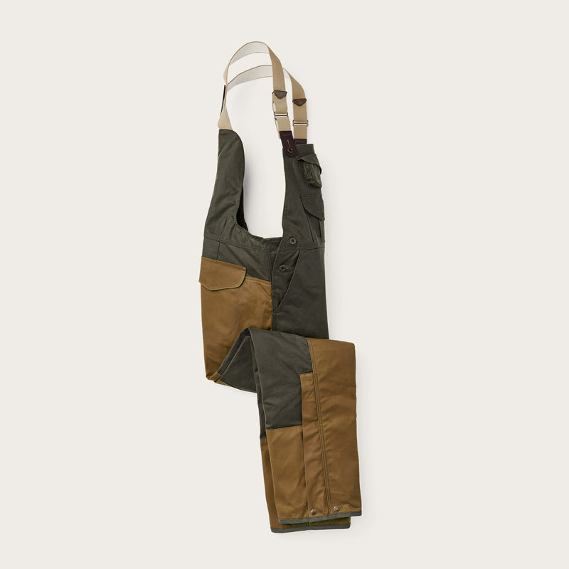 Double hunting bibs with zipper von Filson | Otter green / dark tan (Beige)