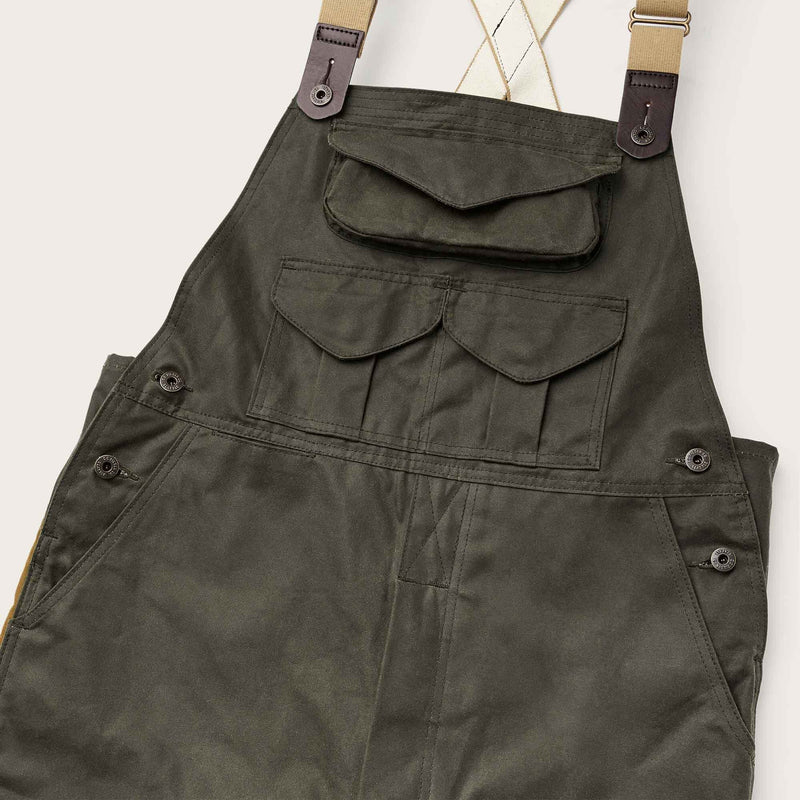 Double hunting bibs with zipper von Filson | Otter green / dark tan (Beige)
