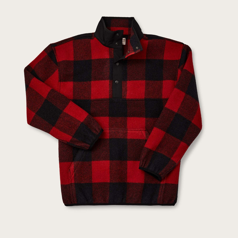 Okanogan wool pullover di Filson | Red black buffalo check (Red)