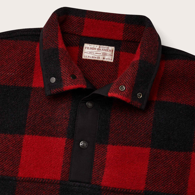 Okanogan wool pullover di Filson | Red black buffalo check (Red)