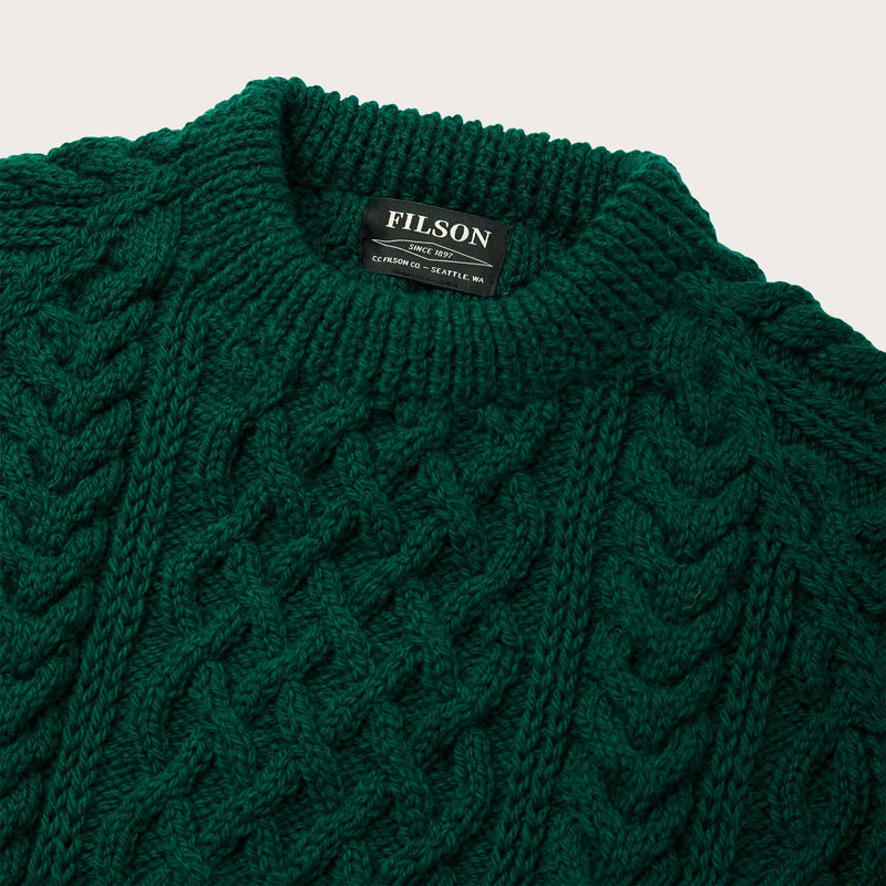 Wool fisherman's sweater di Filson | Hemlock (Green)