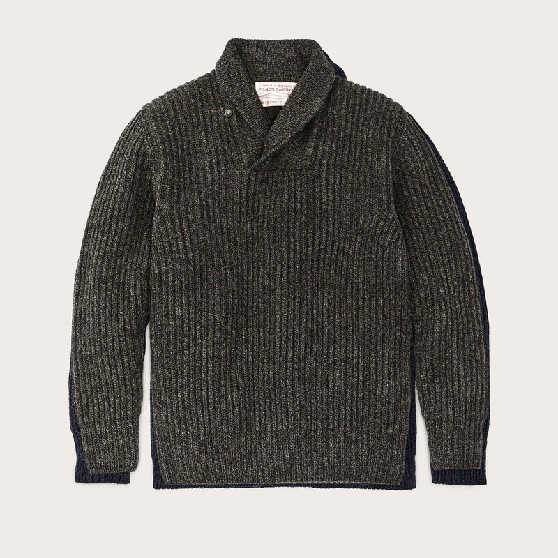 Bristol shawl neck sweater von Filson | Moss / black melange (Gray)