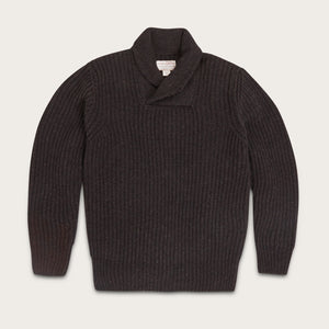 Bristol shawl neck sweater di Filson | Dark brown heather (Brown)