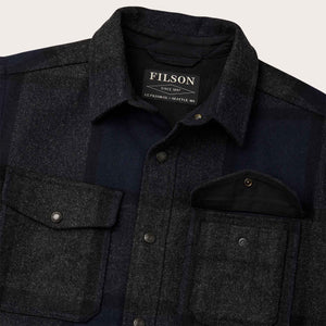 Lined mackinaw wool jac-shirt by Filson | Navy charcoal plaid (Blue)