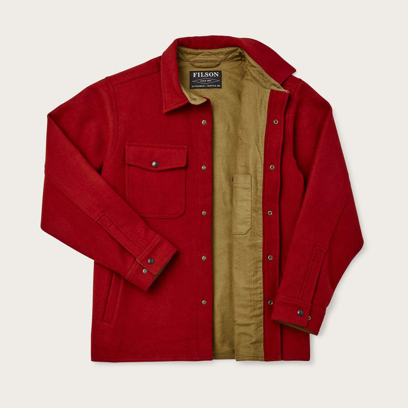 Lined mackinaw wool jac-shirt by Filson | Red oak (Red)