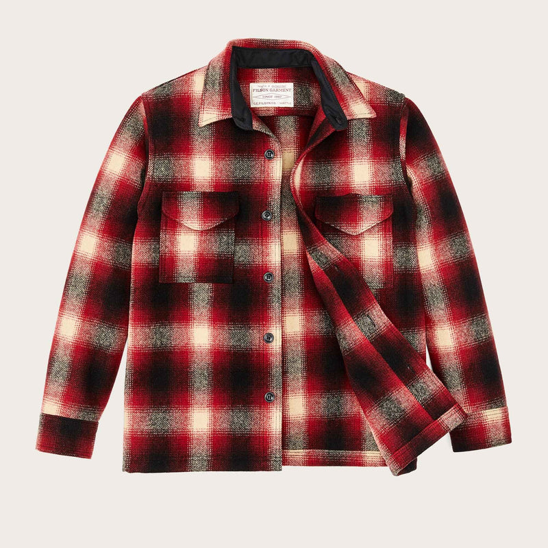 Mackinaw wool jac-shirt by Filson | Red / black ombre pl (Red)