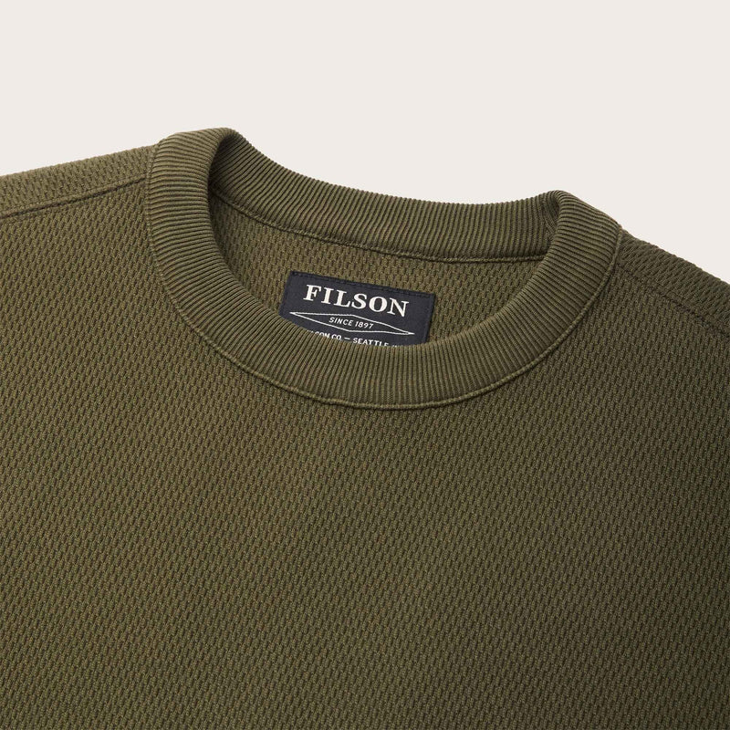 Waffle knit thermal crew di Filson | Mossy rock (Green)