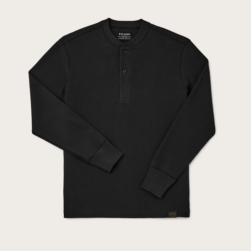 Waffle knit henley von Filson | Faded black (Black)