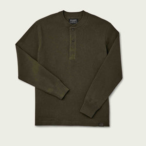 Waffle knit henley by Filson | Mossy rock (Green)