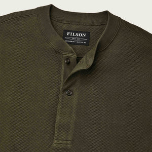 Waffle knit henley by Filson | Mossy rock (Green)