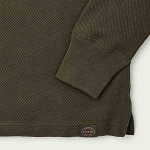 Waffle knit henley by Filson | Mossy rock (Green)