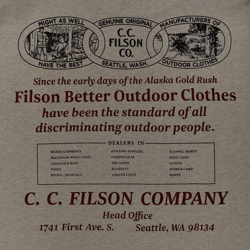 S/s pioneer graphic t-shirt von Filson | Morel/chainlink (Gray)