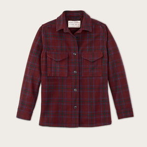 Women's wool jac-shirt by Filson | Deep red blue green (Red)