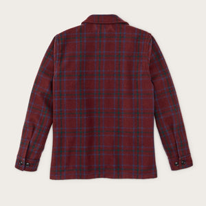 Women's wool jac-shirt by Filson | Deep red blue green (Red)