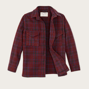 Women's wool jac-shirt by Filson | Deep red blue green (Red)